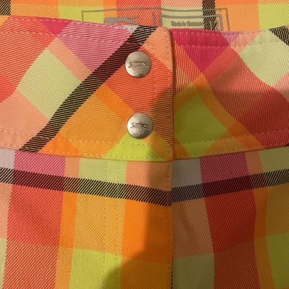 Lavender golf colorful plaid golf shorts-size 12 like new - Picture 2 of 9